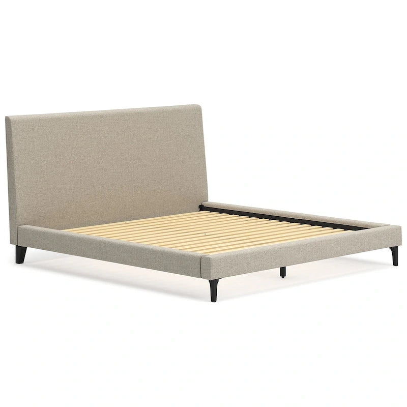 Helles Grau Kingsize Polsterbett mit Lattenrost