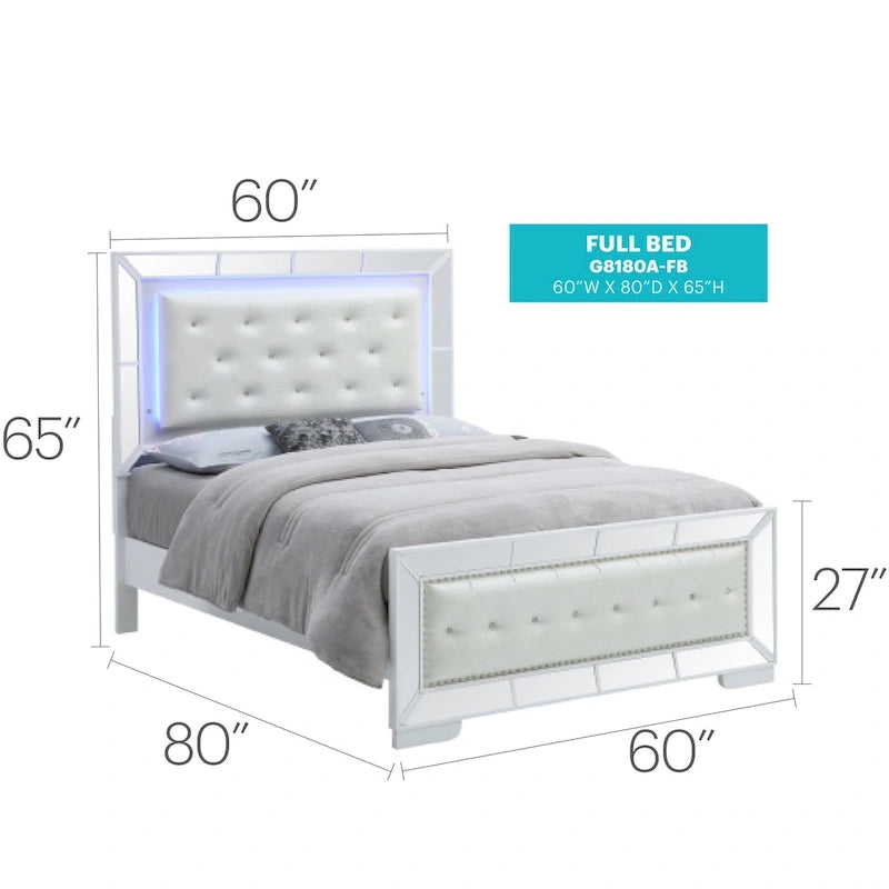 Modernes weißes Bett mit voller Platte