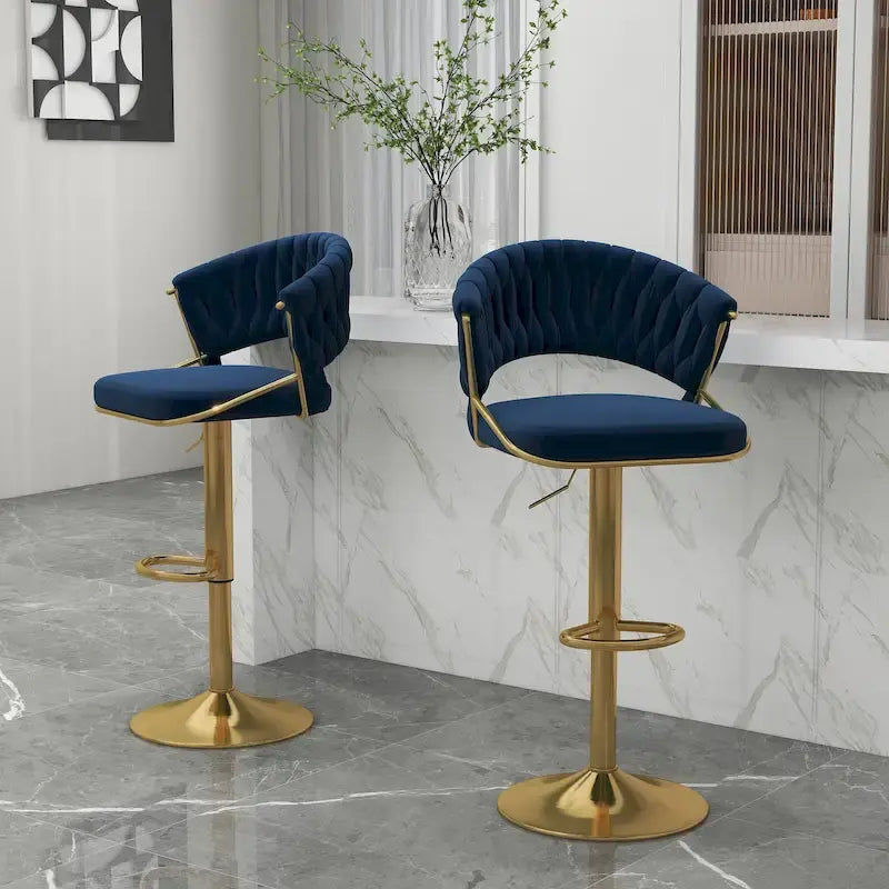 2er-Set Barhocker, höhenverstellbar mit drehbarer Sitzfläche