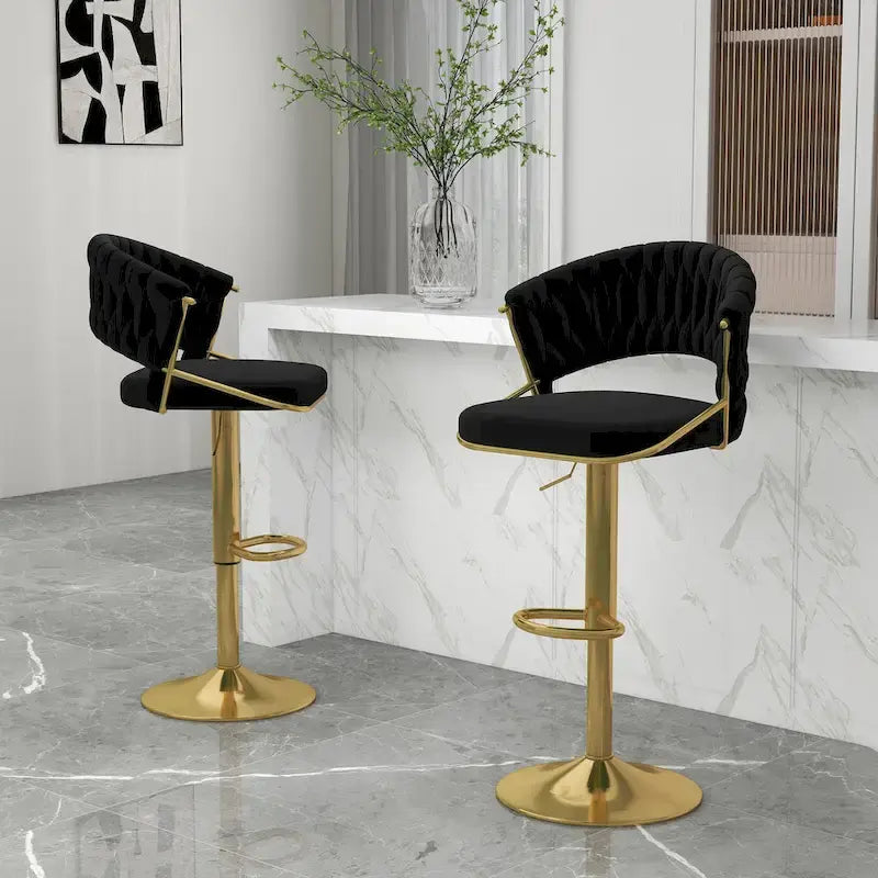 2er-Set Barhocker, höhenverstellbar mit drehbarer Sitzfläche