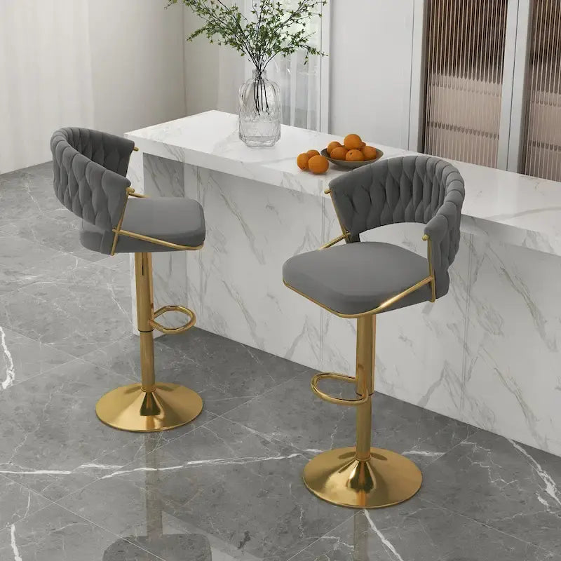 2er-Set Barhocker, höhenverstellbar mit drehbarer Sitzfläche