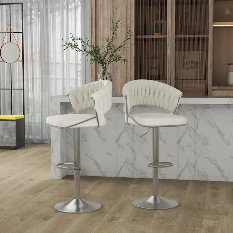 2er-Set Barhocker, höhenverstellbar mit drehbarer Sitzfläche