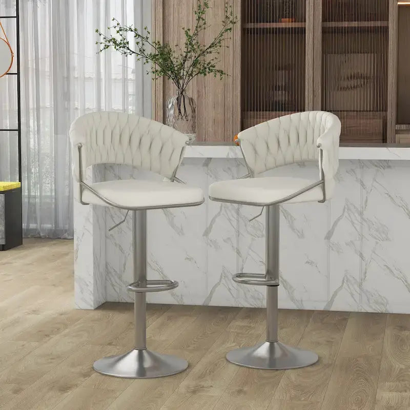 2er-Set Barhocker, höhenverstellbar mit drehbarer Sitzfläche