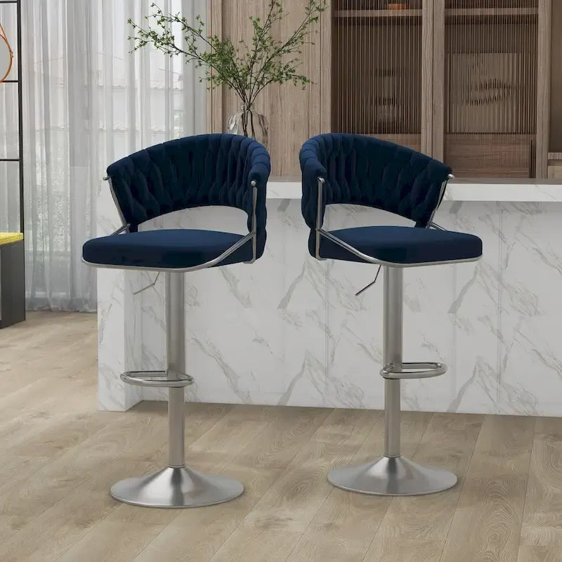 2er-Set Barhocker, höhenverstellbar mit drehbarer Sitzfläche