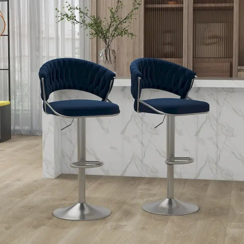 2er-Set Barhocker, höhenverstellbar mit drehbarer Sitzfläche
