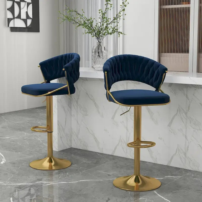 2er-Set Barhocker, höhenverstellbar mit drehbarer Sitzfläche