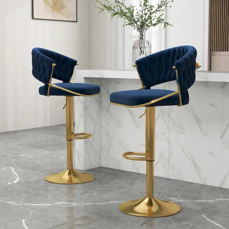2er-Set Barhocker, höhenverstellbar mit drehbarer Sitzfläche