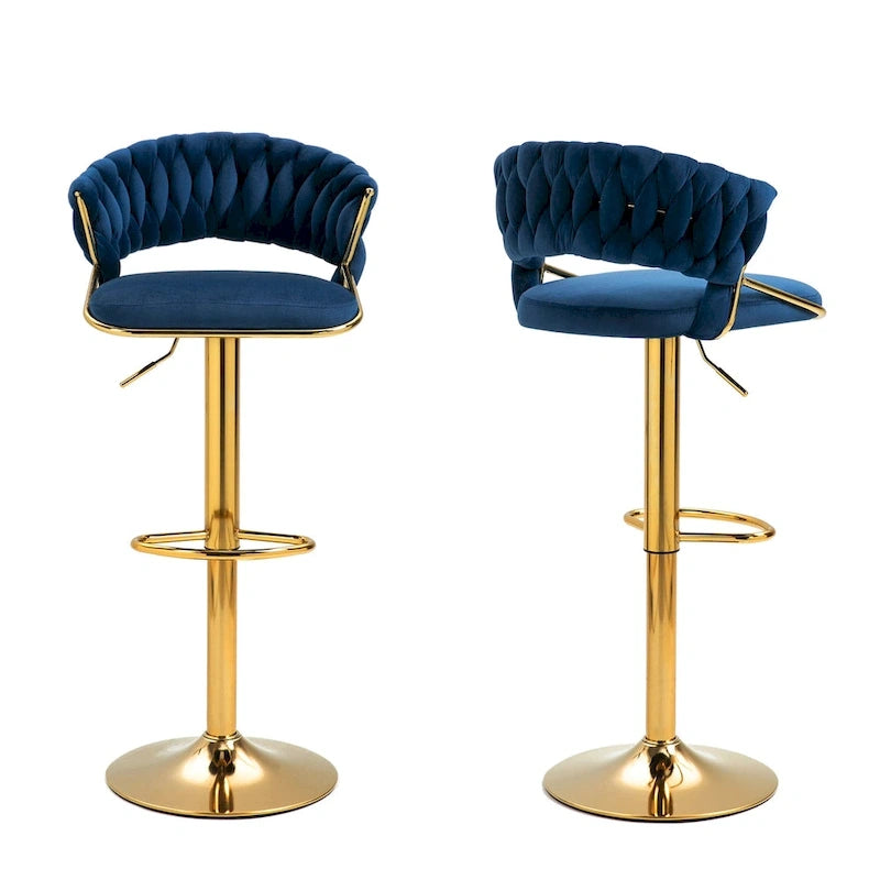 2er-Set Barhocker, höhenverstellbar mit drehbarer Sitzfläche