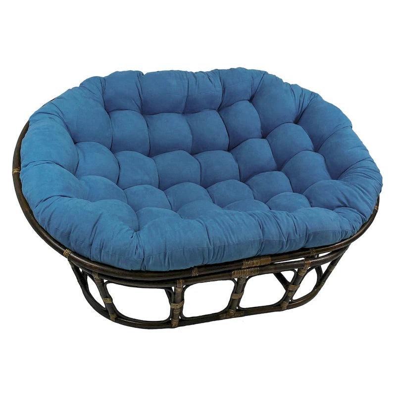 Doppel-Papasan-Stuhl mit getuftetem Mikrofaser-Kissen