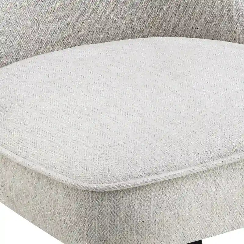 Moderner drehbarer Esszimmerstuhl mit gepolsterter Sitzfläche und Metallbeinen