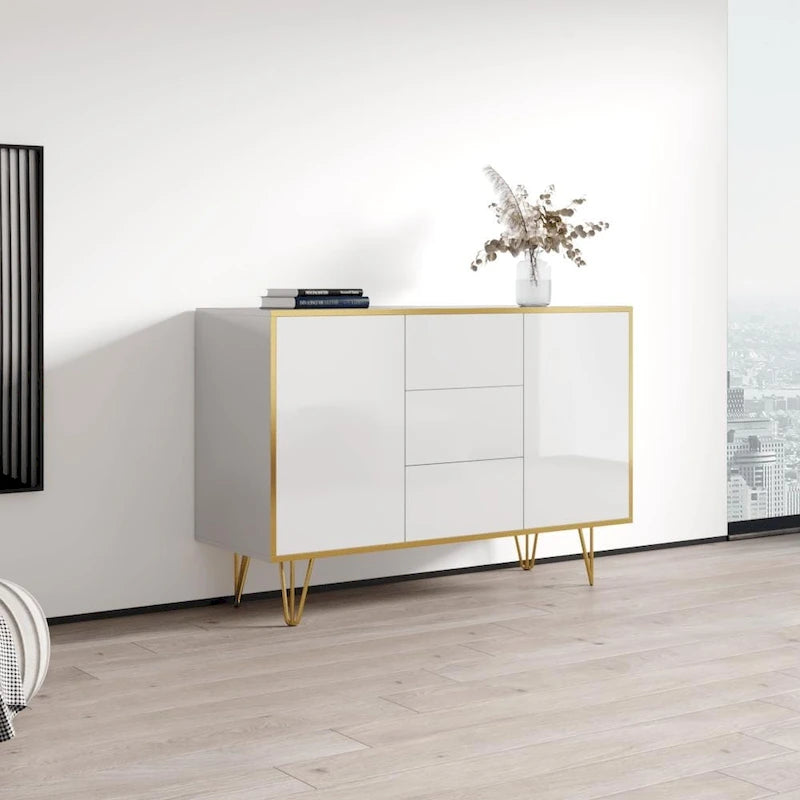 Modernes Hochglanz-Sideboard, 140 cm