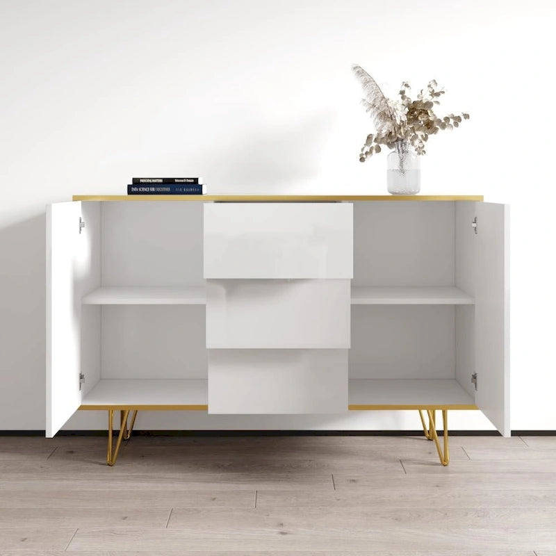 Modernes Hochglanz-Sideboard, 140 cm