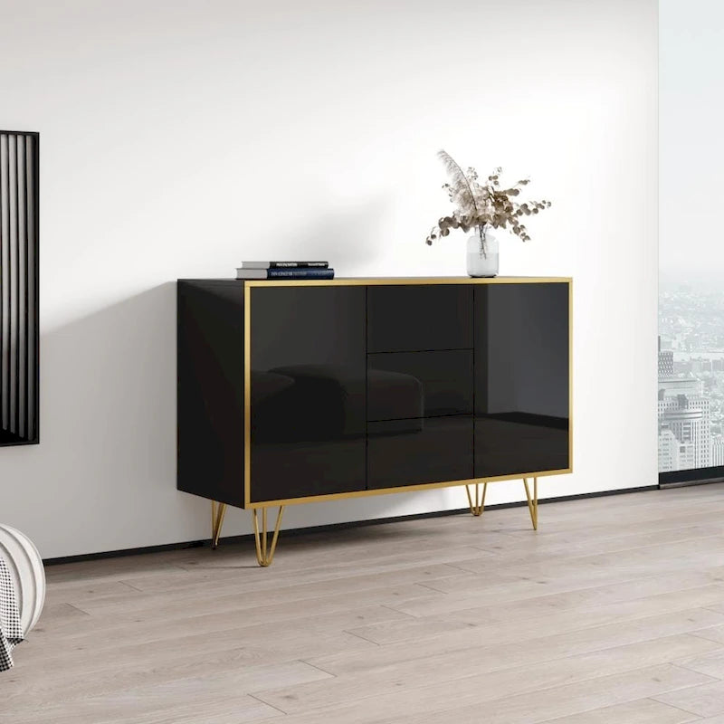 Modernes Hochglanz-Sideboard, 140 cm