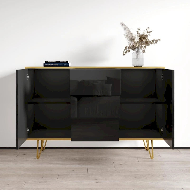 Modernes Hochglanz-Sideboard, 140 cm