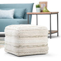 Boho-Sitzpouf mit handgewebtem Muster