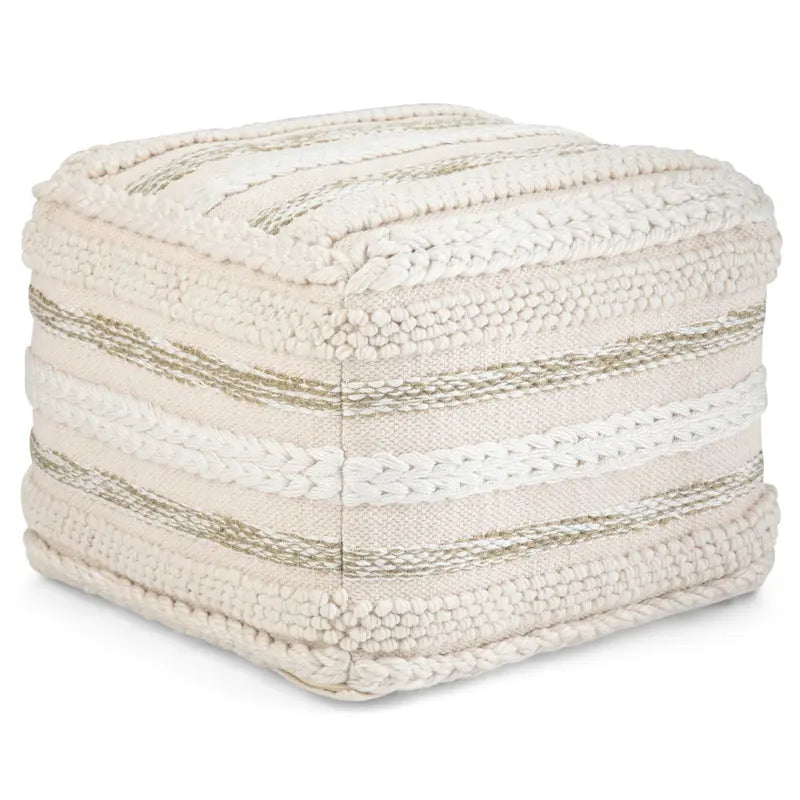 Boho-Sitzpouf mit handgewebtem Muster