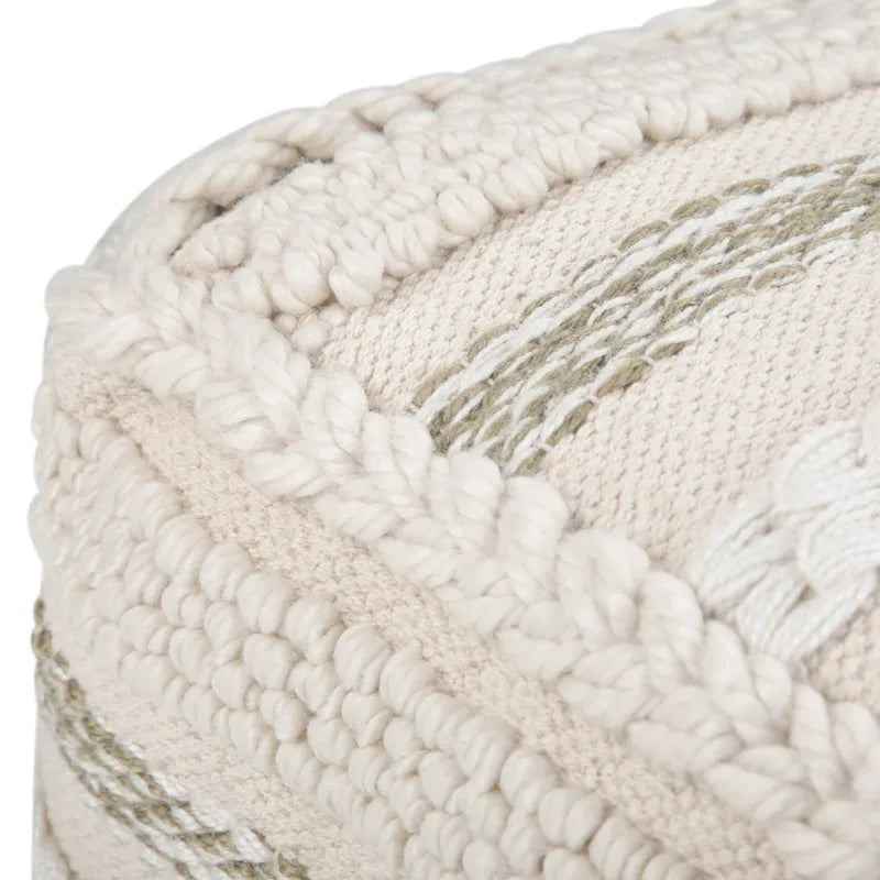 Boho-Sitzpouf mit handgewebtem Muster