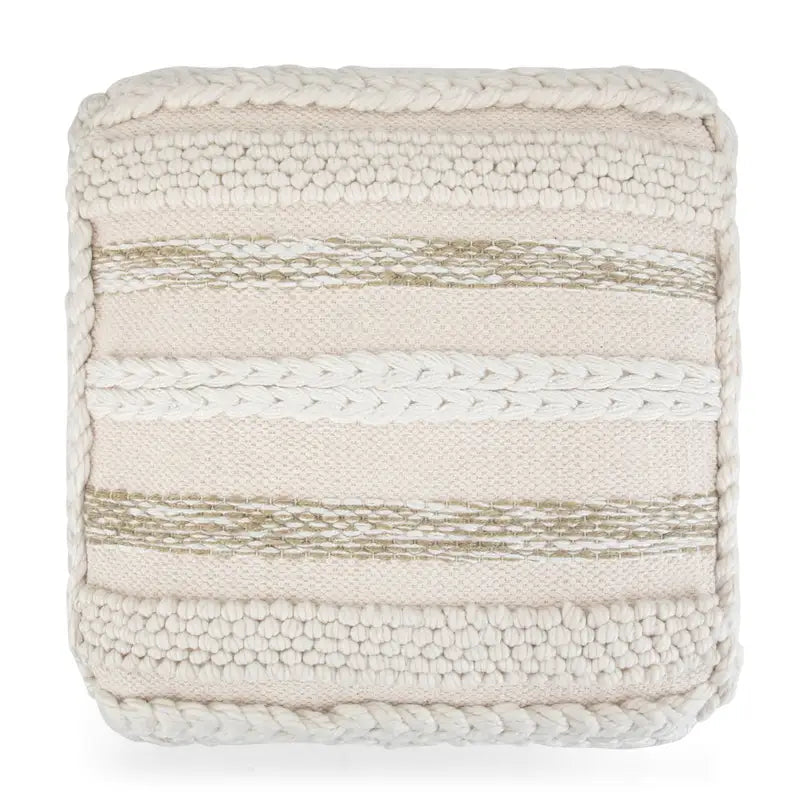 Boho-Sitzpouf mit handgewebtem Muster