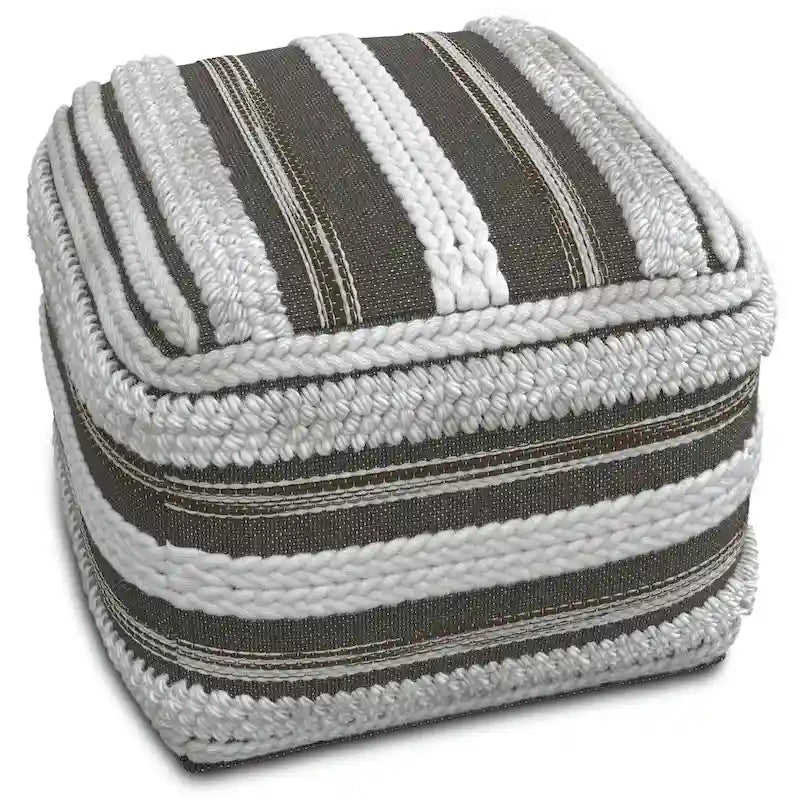 Boho-Sitzpouf mit handgewebtem Muster