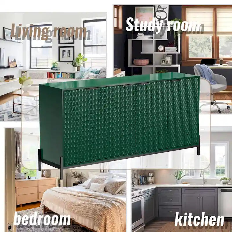 Hochglanz 4-türiges Aufbewahrungs-Akzent-Sideboard