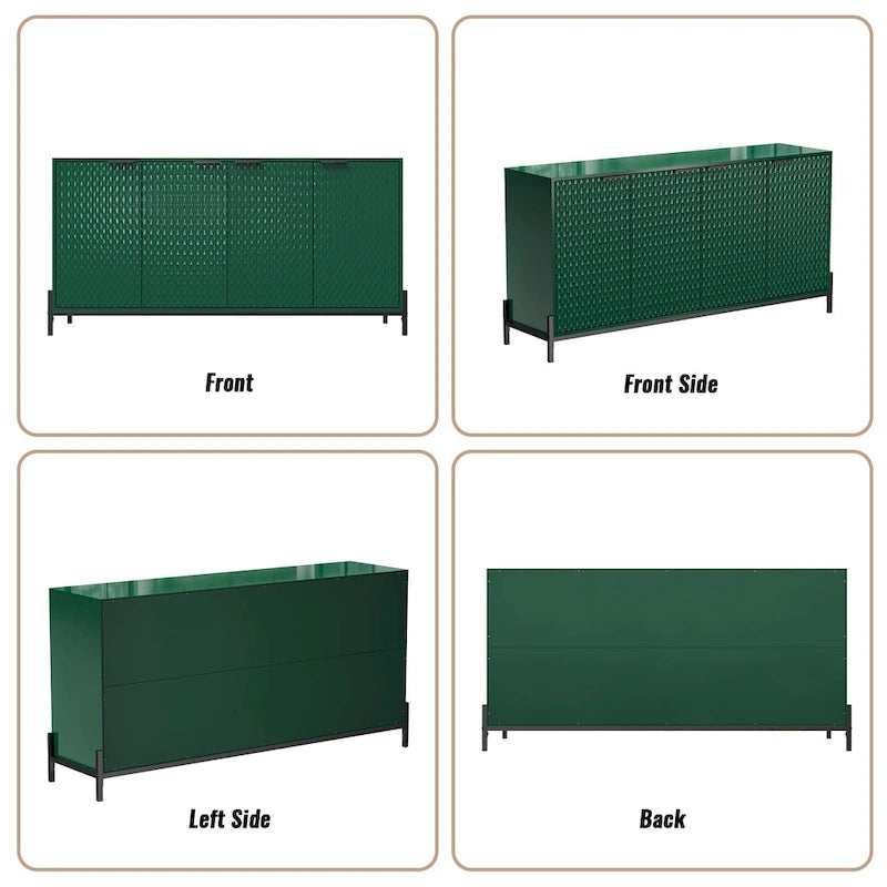 Hochglanz 4-türiges Aufbewahrungs-Akzent-Sideboard
