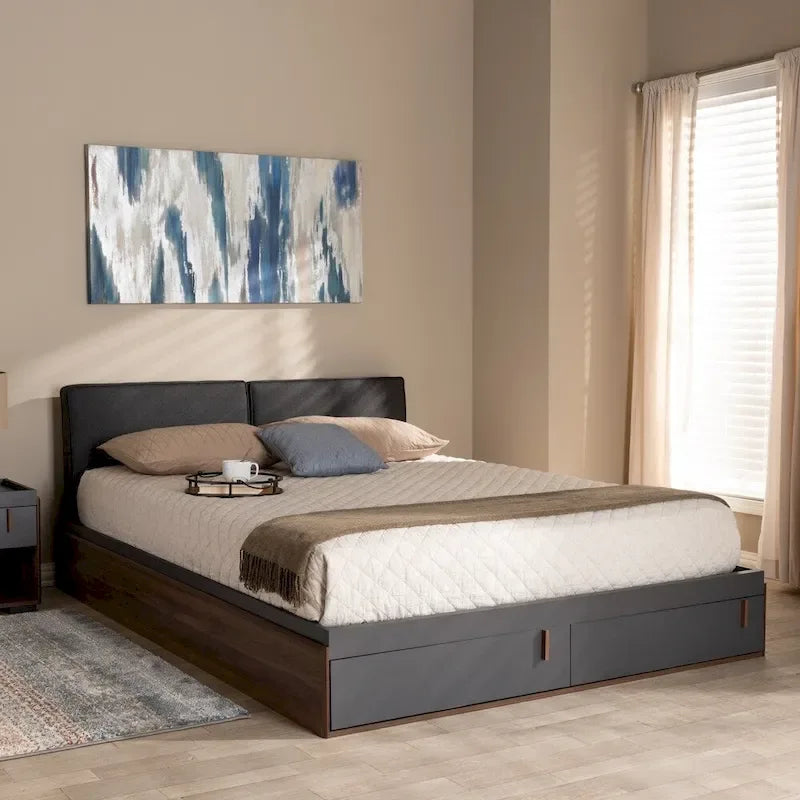 Modernes Queen-Size-Plattformbett mit Stauraum