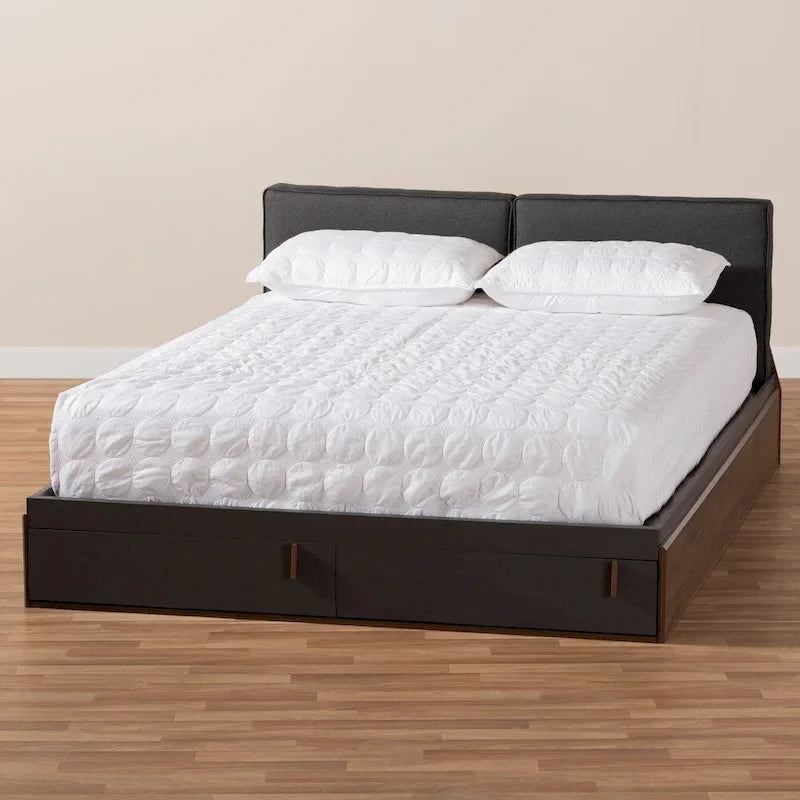 Modernes Queen-Size-Plattformbett mit Stauraum