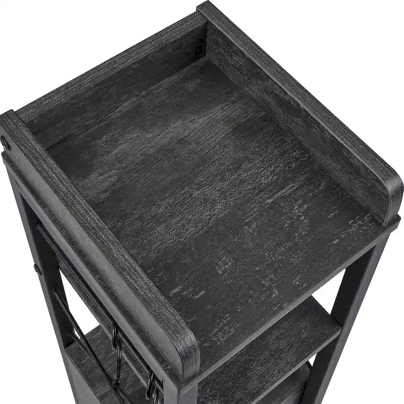 Holz hoher Badezimmerschrank Kleiner Badezimmerschrank Eckschrank mit Türen und Regalen Toilettenpapierhalter