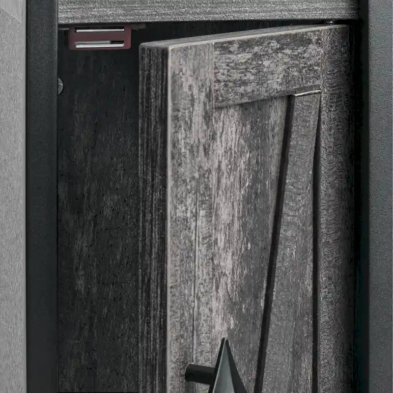 Holz hoher Badezimmerschrank Kleiner Badezimmerschrank Eckschrank mit Türen und Regalen Toilettenpapierhalter