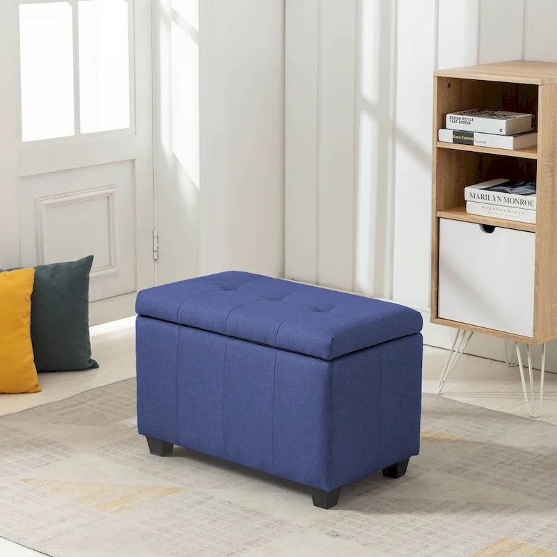 Stoff-Sitzbank mit aufklappbarem Deckel und Tufting-Design