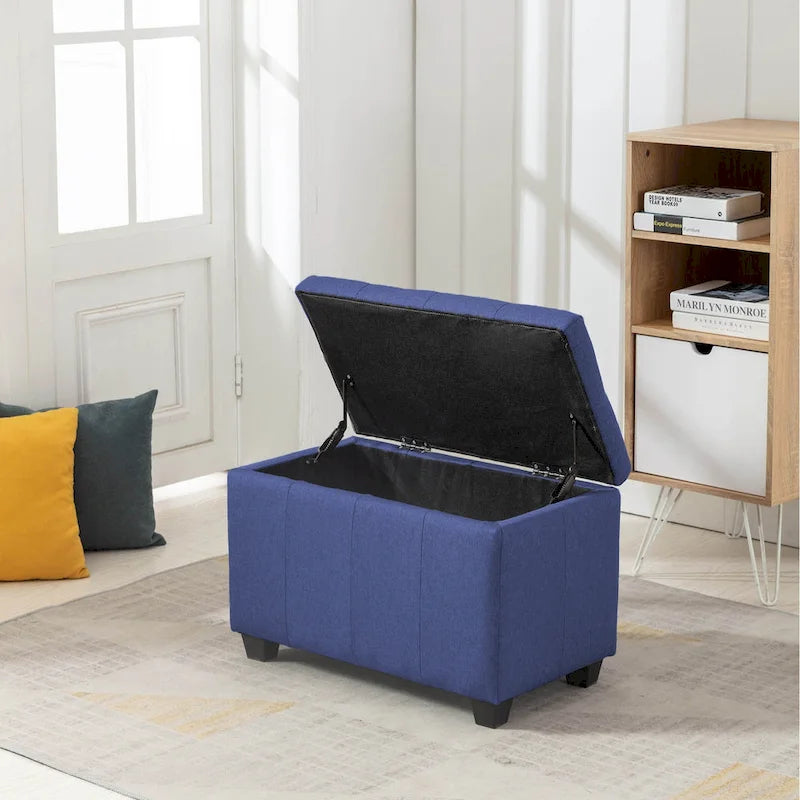Stoff-Sitzbank mit aufklappbarem Deckel und Tufting-Design