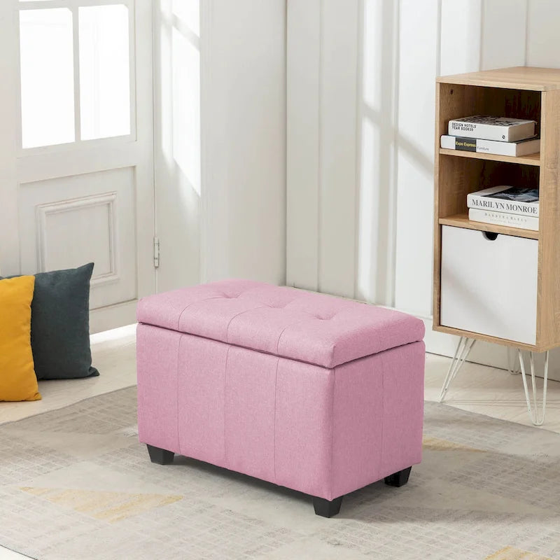 Stoff-Sitzbank mit aufklappbarem Deckel und Tufting-Design