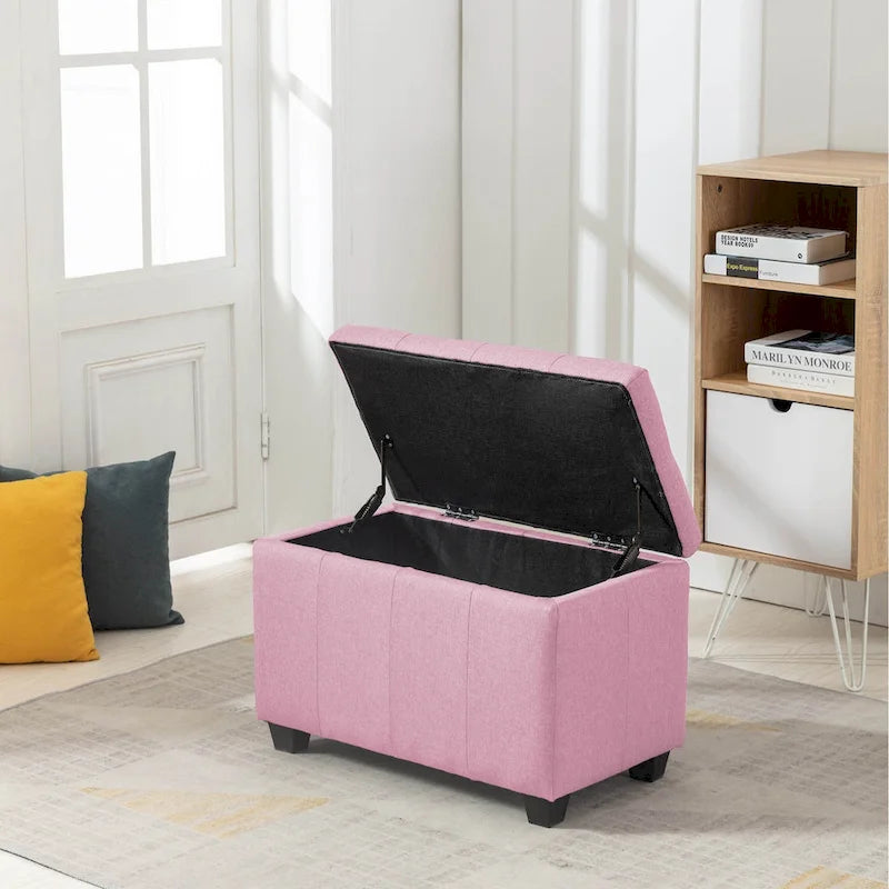 Stoff-Sitzbank mit aufklappbarem Deckel und Tufting-Design