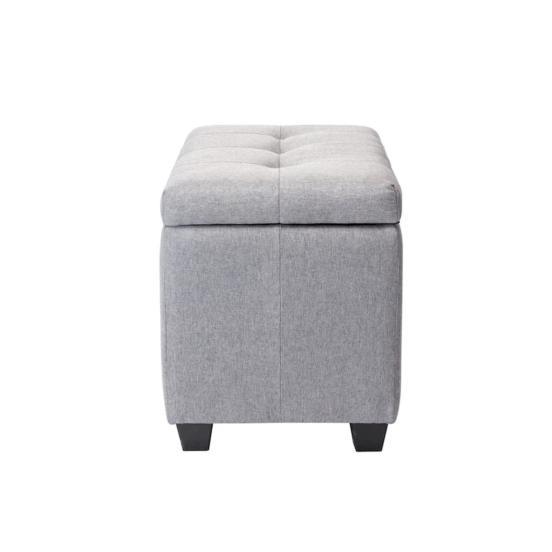 Stoff-Sitzbank mit aufklappbarem Deckel und Tufting-Design