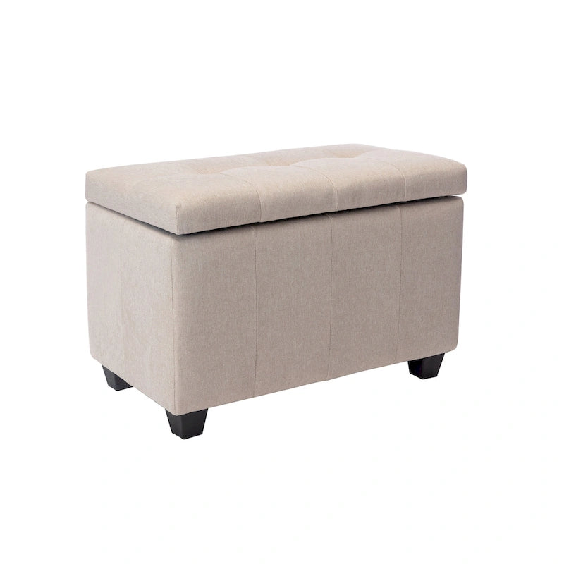 Stoff-Sitzbank mit aufklappbarem Deckel und Tufting-Design