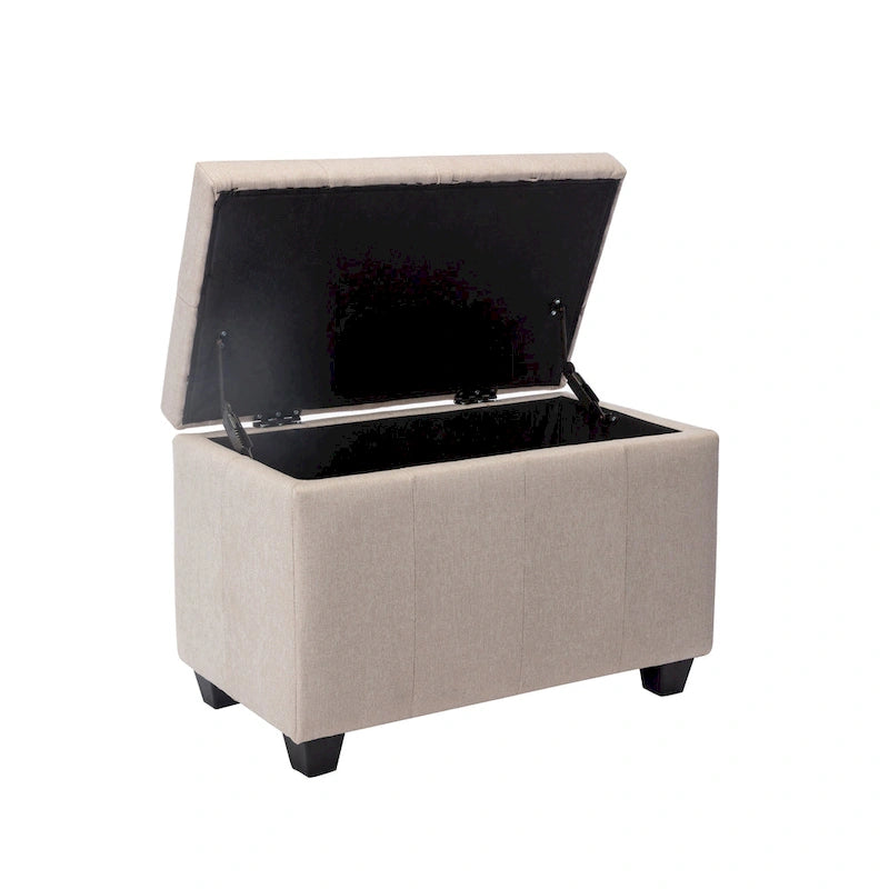 Stoff-Sitzbank mit aufklappbarem Deckel und Tufting-Design