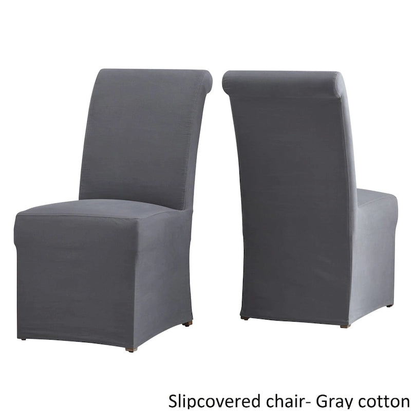 Slipcover-Parsons-Stühle mit gerollter Rückenlehne, 2er-Set