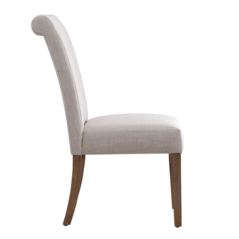 Slipcover-Parsons-Stühle mit gerollter Rückenlehne, 2er-Set