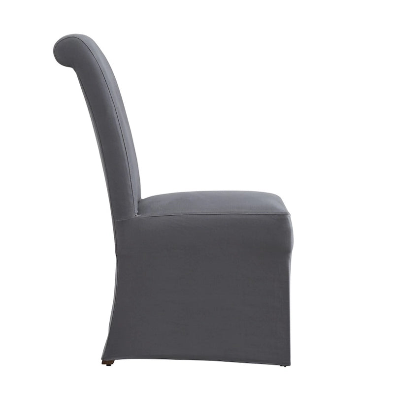 Slipcover-Parsons-Stühle mit gerollter Rückenlehne, 2er-Set