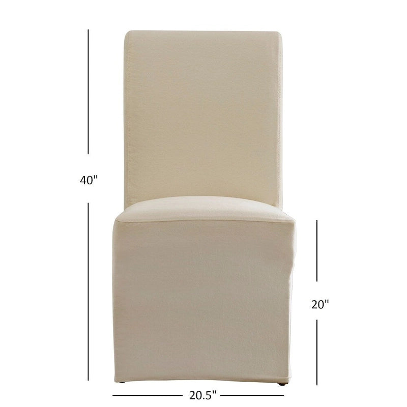 Slipcover-Parsons-Stühle mit gerollter Rückenlehne, 2er-Set