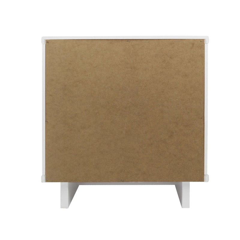 Nachttisch aus Massivholz mit 2 Schubladen und goldenen Griffen im Mid-Century-Stil, 2er-Set