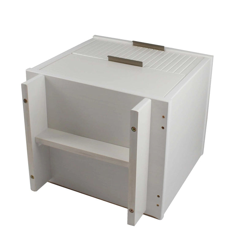 Nachttisch aus Massivholz mit 2 Schubladen und goldenen Griffen im Mid-Century-Stil, 2er-Set