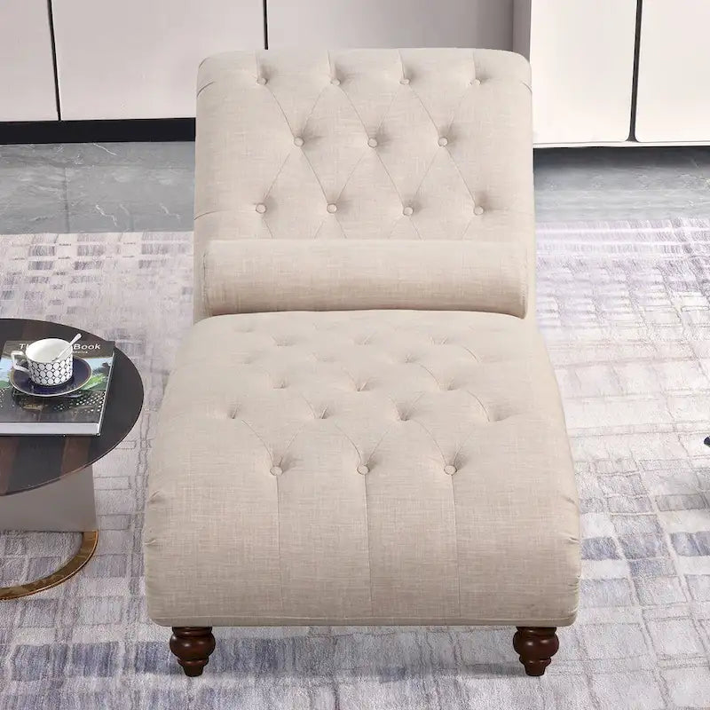 Moderne armlose Samt-Chaiselongue mit Nackenkissen
