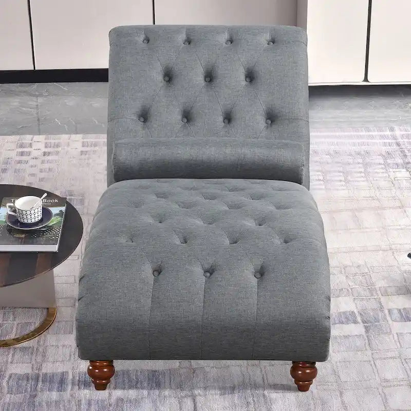 Moderne armlose Samt-Chaiselongue mit Nackenkissen