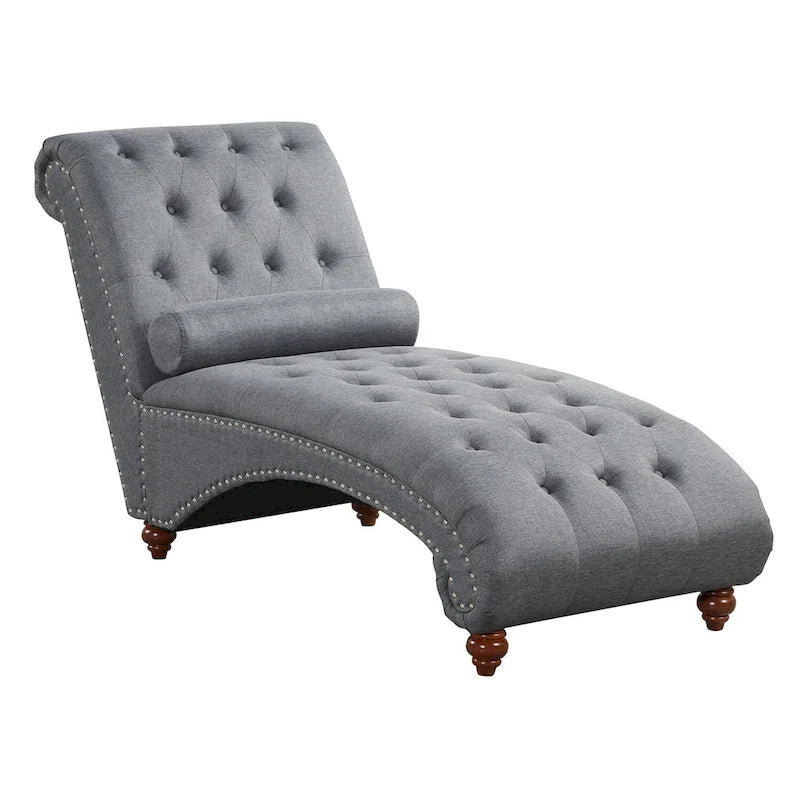 Moderne armlose Samt-Chaiselongue mit Nackenkissen