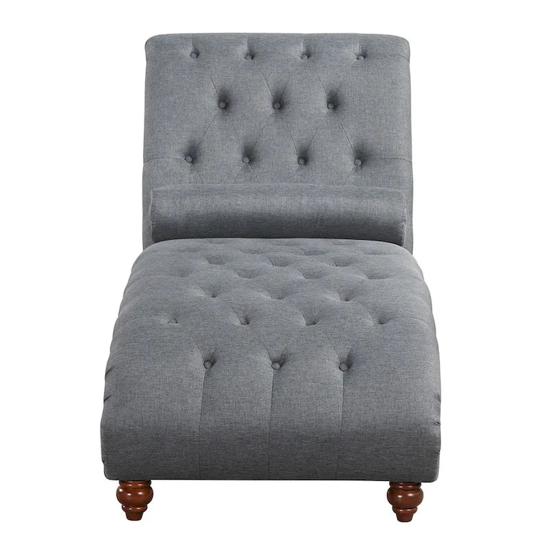 Moderne armlose Samt-Chaiselongue mit Nackenkissen