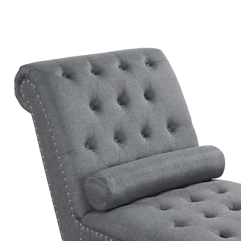 Moderne armlose Samt-Chaiselongue mit Nackenkissen