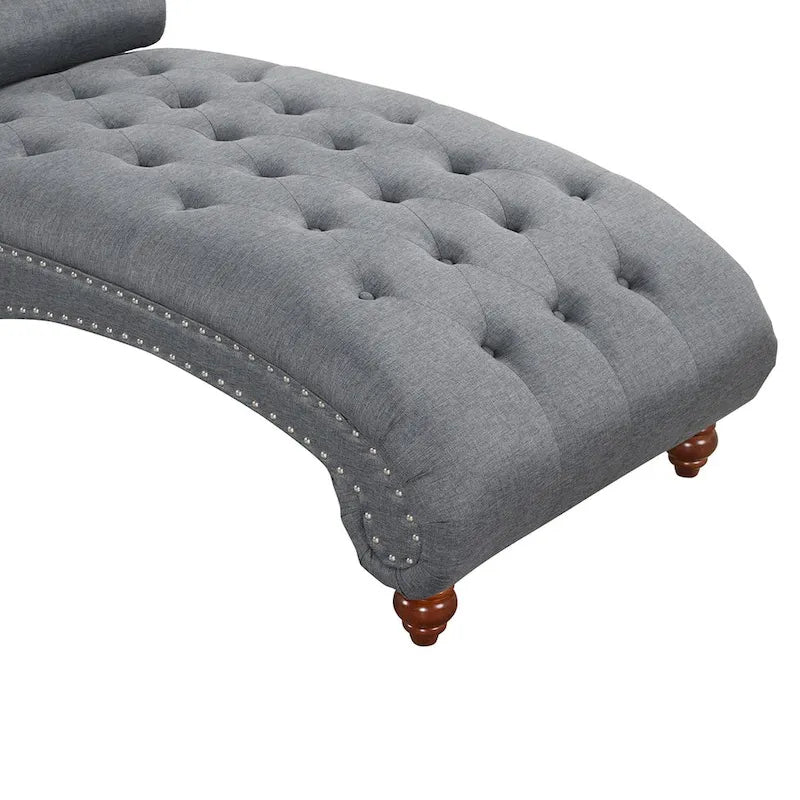 Moderne armlose Samt-Chaiselongue mit Nackenkissen