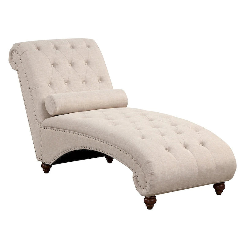 Moderne armlose Samt-Chaiselongue mit Nackenkissen
