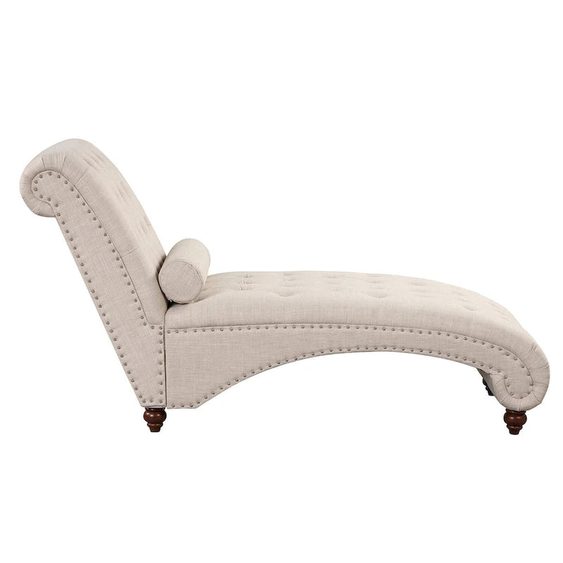 Moderne armlose Samt-Chaiselongue mit Nackenkissen